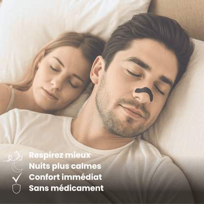 Bandes nasales anti-ronflement portées pendant le sommeil pour une meilleure respiration