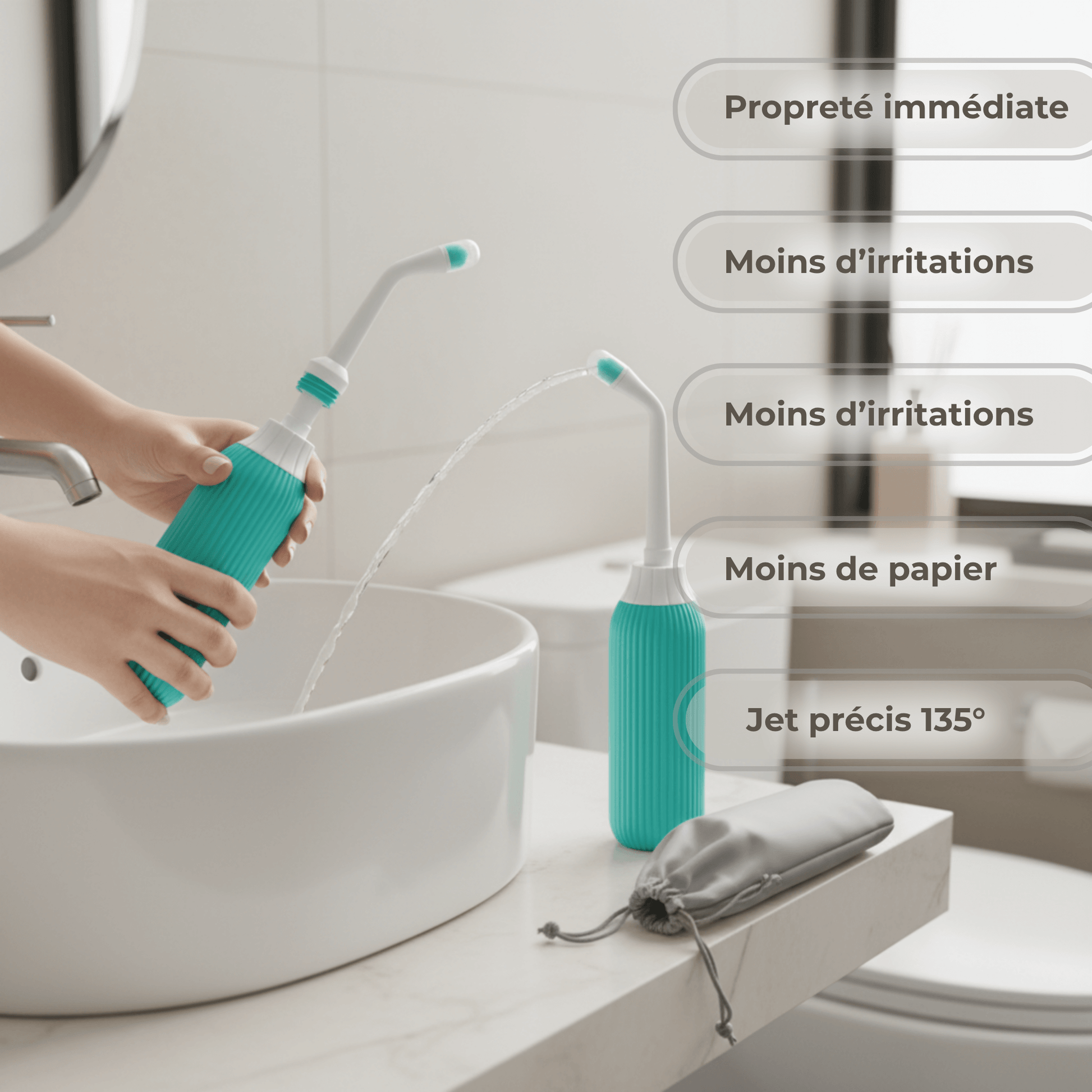 Bidet portable hygiène intime jet réglable