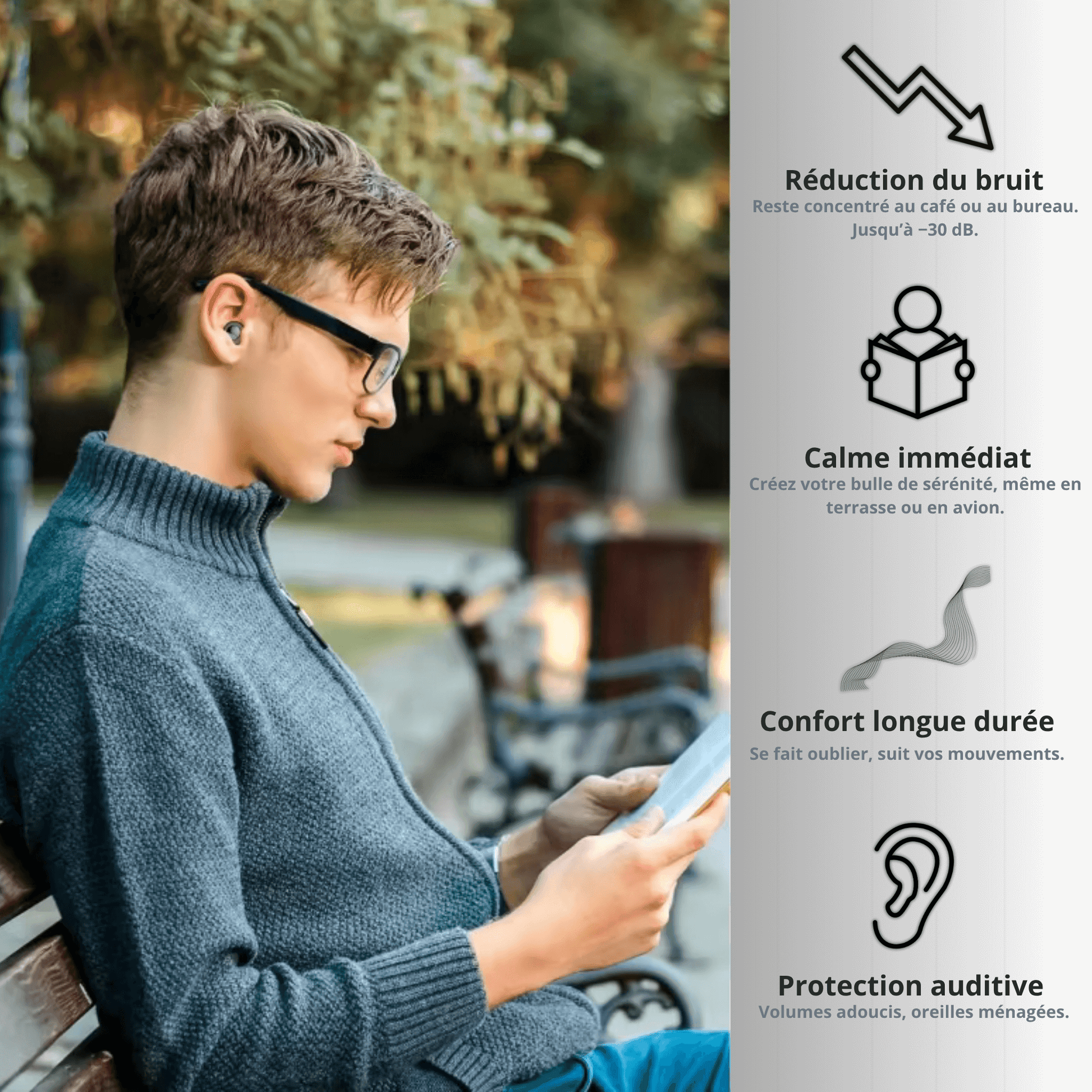 Bouchons anti-bruit réutilisables pour dormir